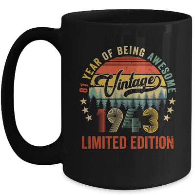 Vintage 1943 Limited Edition 81 Year Old 81st Birthday Mug | siriusteestore