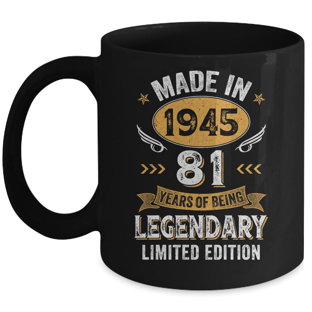 Vintage 1945 81 Years Old Birthday 81st Birthday Men Women Mug | siriusteestore