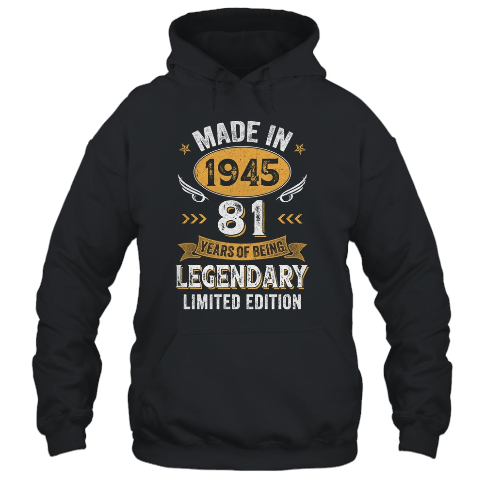 Vintage 1945 81 Years Old Birthday 81st Birthday Men Women Shirt & Hoodie | siriusteestore