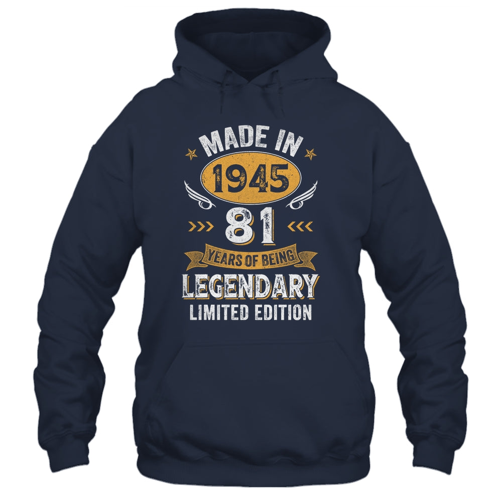 Vintage 1945 81 Years Old Birthday 81st Birthday Men Women Shirt & Hoodie | siriusteestore