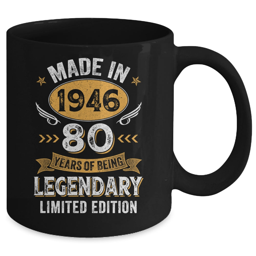 Vintage 1946 80 Years Old Birthday 80th Birthday Men Women Mug | siriusteestore