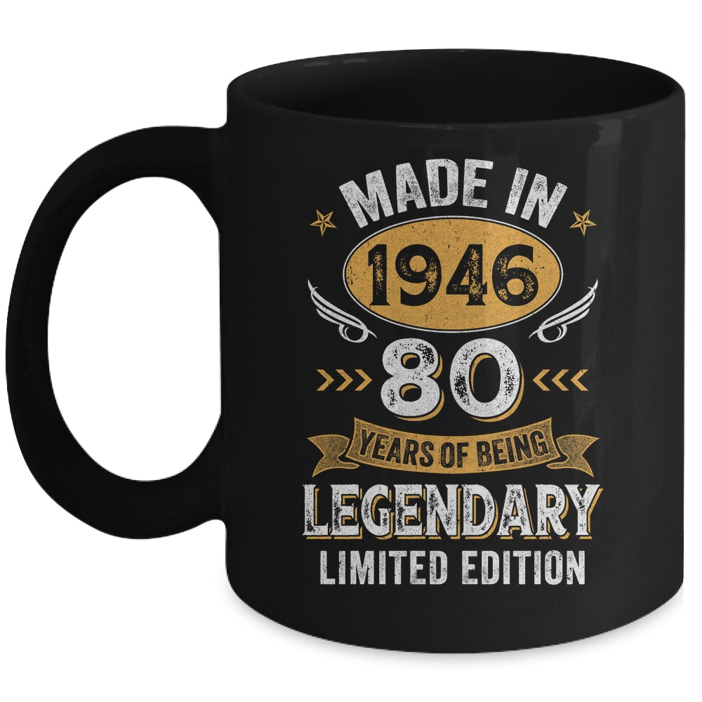 Vintage 1946 80 Years Old Birthday 80th Birthday Men Women Mug | siriusteestore