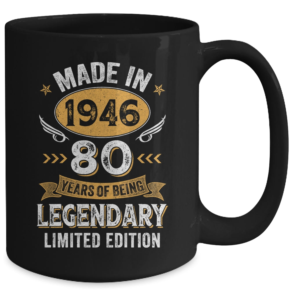 Vintage 1946 80 Years Old Birthday 80th Birthday Men Women Mug | siriusteestore