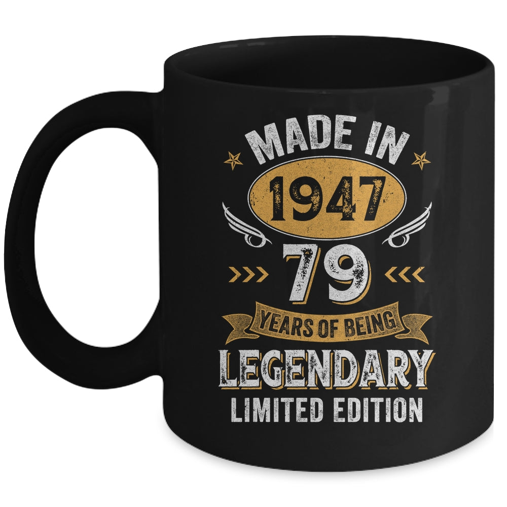 Vintage 1947 79 Years Old Birthday 79th Birthday Men Women Mug | siriusteestore