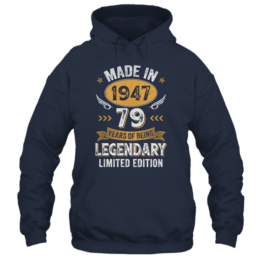 Vintage 1947 79 Years Old Birthday 79th Birthday Men Women Shirt & Hoodie | siriusteestore