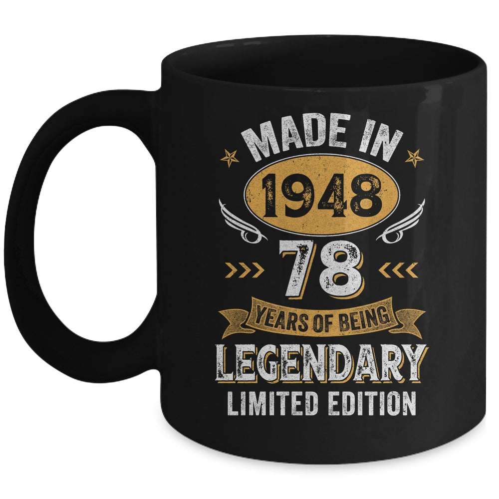 Vintage 1948 78 Years Old Birthday 78th Birthday Men Women Mug | siriusteestore