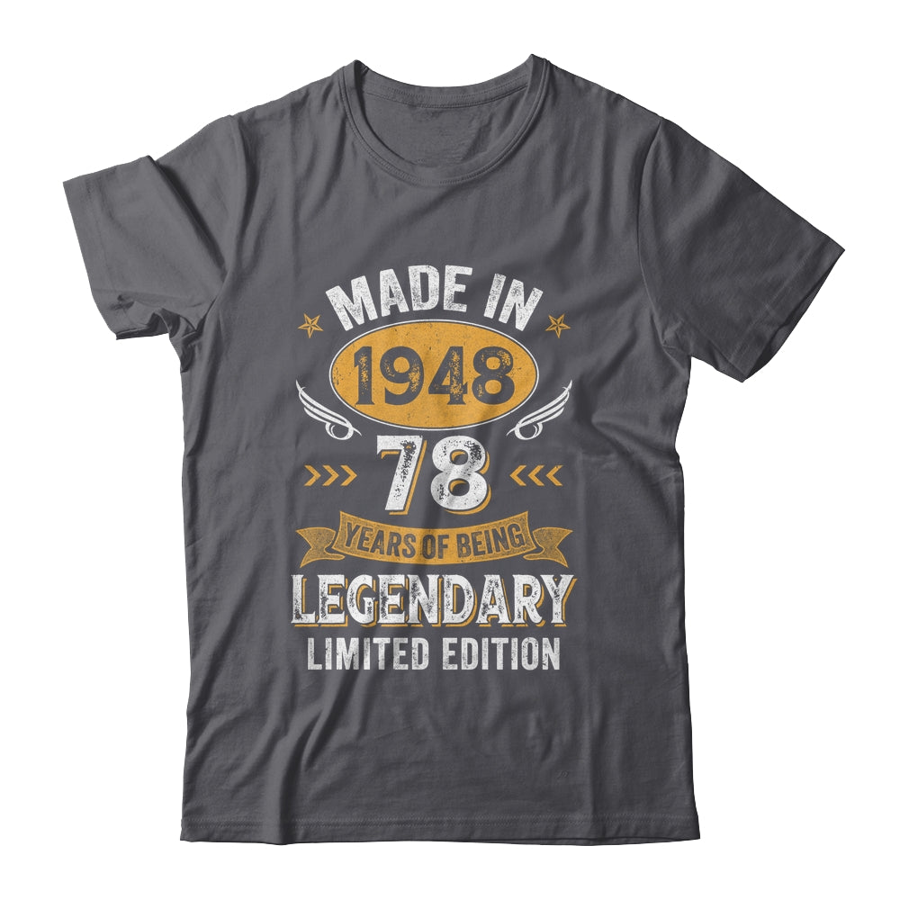 Vintage 1948 78 Years Old Birthday 78th Birthday Men Women Shirt & Hoodie | siriusteestore