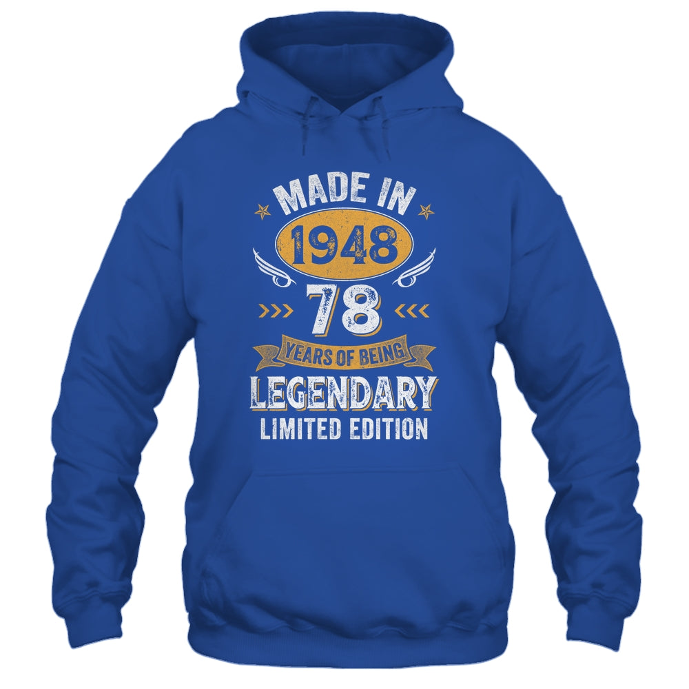 Vintage 1948 78 Years Old Birthday 78th Birthday Men Women Shirt & Hoodie | siriusteestore