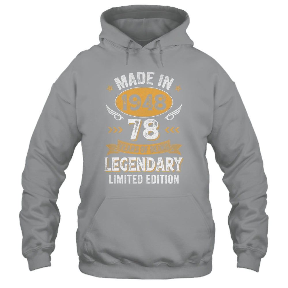 Vintage 1948 78 Years Old Birthday 78th Birthday Men Women Shirt & Hoodie | siriusteestore