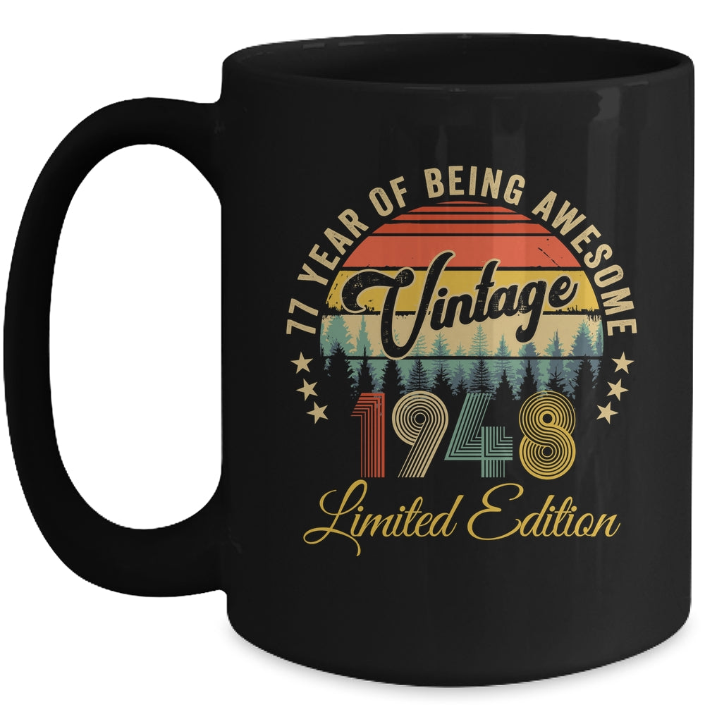 Vintage 1948 Limited Edition 77 Year Old 77th Birthday Mug | siriusteestore