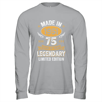 Vintage 1951 75 Years Old Birthday 75th Birthday Men Women Shirt & Hoodie | siriusteestore