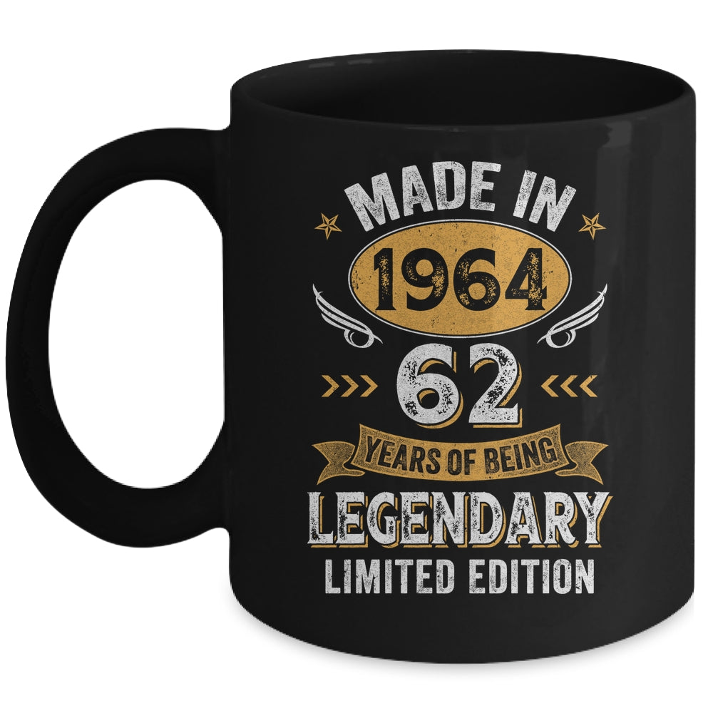 Vintage 1964 62 Years Old Birthday 62nd Birthday Men Women Mug | siriusteestore