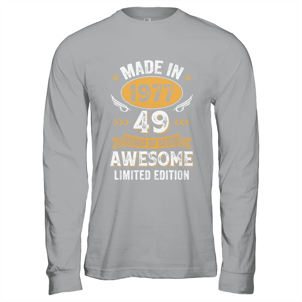 Vintage 1977 49 Years Old Birthday 49th Birthday Men Women Shirt & Hoodie | siriusteestore