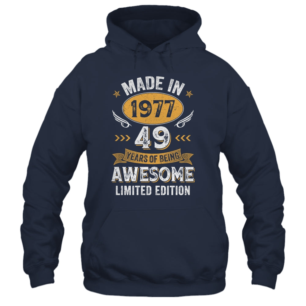 Vintage 1977 49 Years Old Birthday 49th Birthday Men Women Shirt & Hoodie | siriusteestore