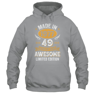 Vintage 1977 49 Years Old Birthday 49th Birthday Men Women Shirt & Hoodie | siriusteestore