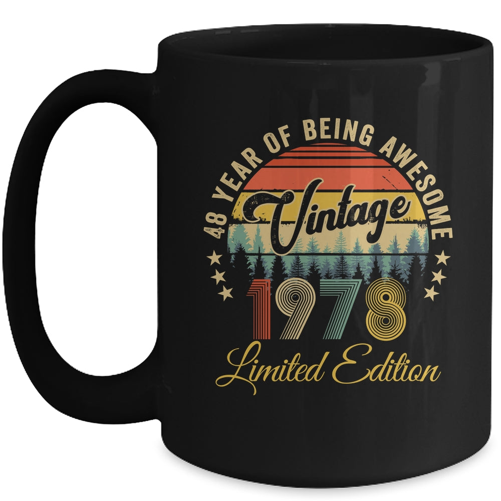 Vintage 1978 Limited Edition 48 Years Old 48th Birthday Mug | siriusteestore