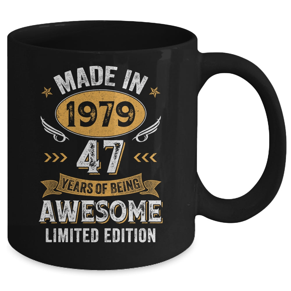 Vintage 1979 47 Years Old Birthday 47th Birthday Men Women Mug | siriusteestore