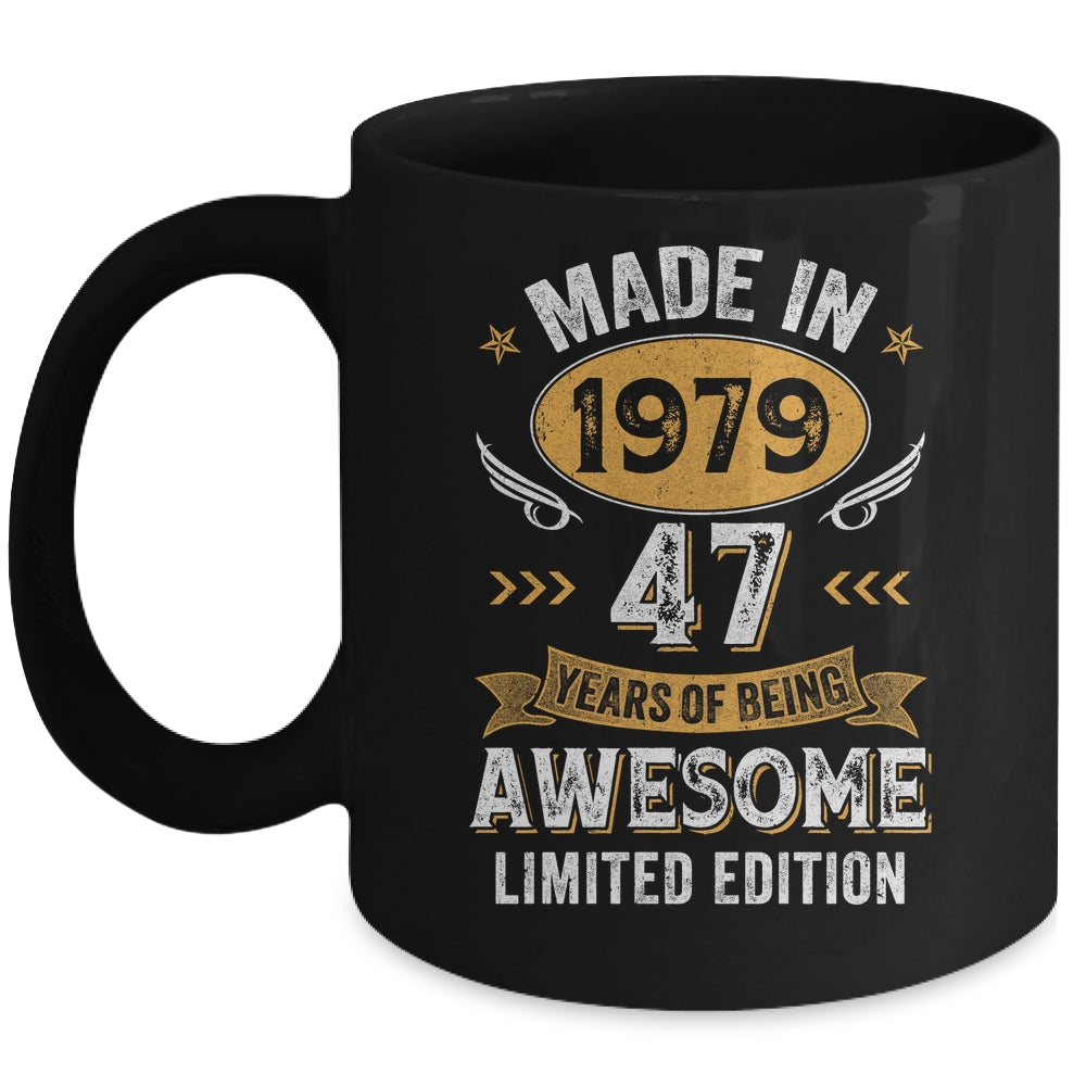 Vintage 1979 47 Years Old Birthday 47th Birthday Men Women Mug | siriusteestore