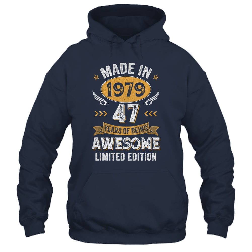 Vintage 1979 47 Years Old Birthday 47th Birthday Men Women Shirt & Hoodie | siriusteestore
