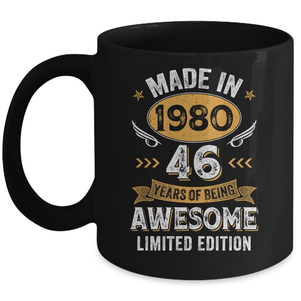 Vintage 1980 46 Years Old Birthday 46th Birthday Men Women Mug | siriusteestore