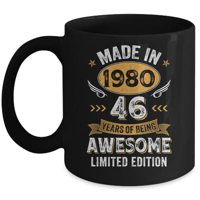 Vintage 1980 46 Years Old Birthday 46th Birthday Men Women Mug | siriusteestore