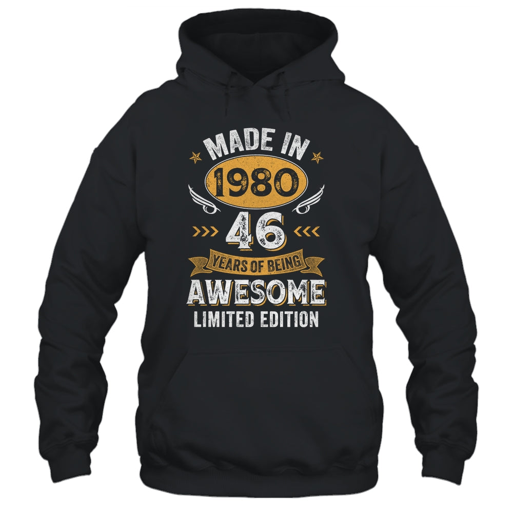 Vintage 1980 46 Years Old Birthday 46th Birthday Men Women Shirt & Hoodie | siriusteestore