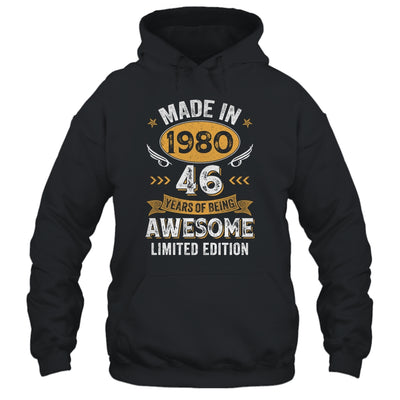 Vintage 1980 46 Years Old Birthday 46th Birthday Men Women Shirt & Hoodie | siriusteestore