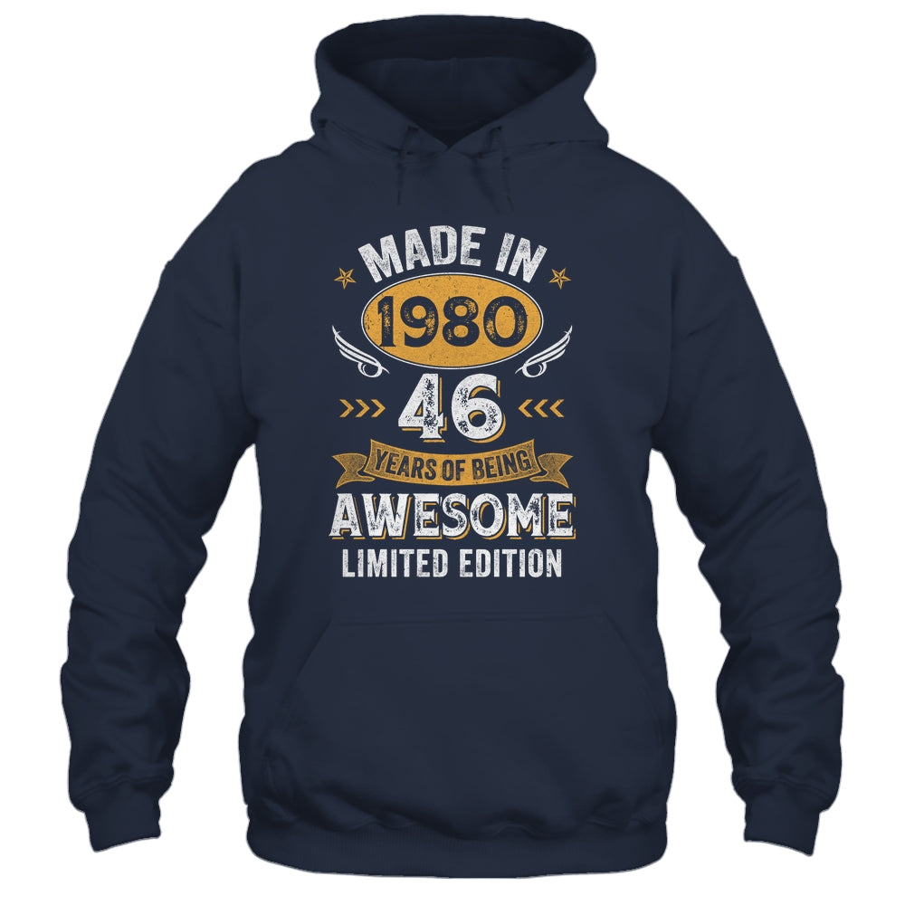 Vintage 1980 46 Years Old Birthday 46th Birthday Men Women Shirt & Hoodie | siriusteestore