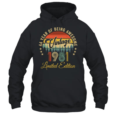 Vintage 1981 Limited Edition 44 Year Old 44th Birthday Shirt & Hoodie | siriusteestore