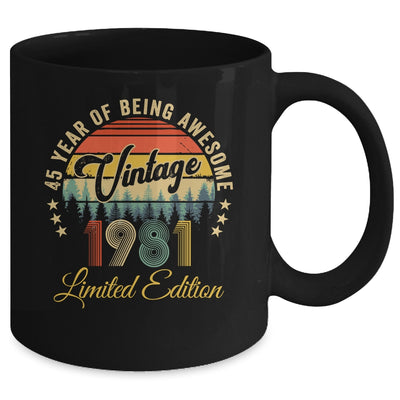 Vintage 1981 Limited Edition 45 Years Old 45th Birthday Mug | siriusteestore