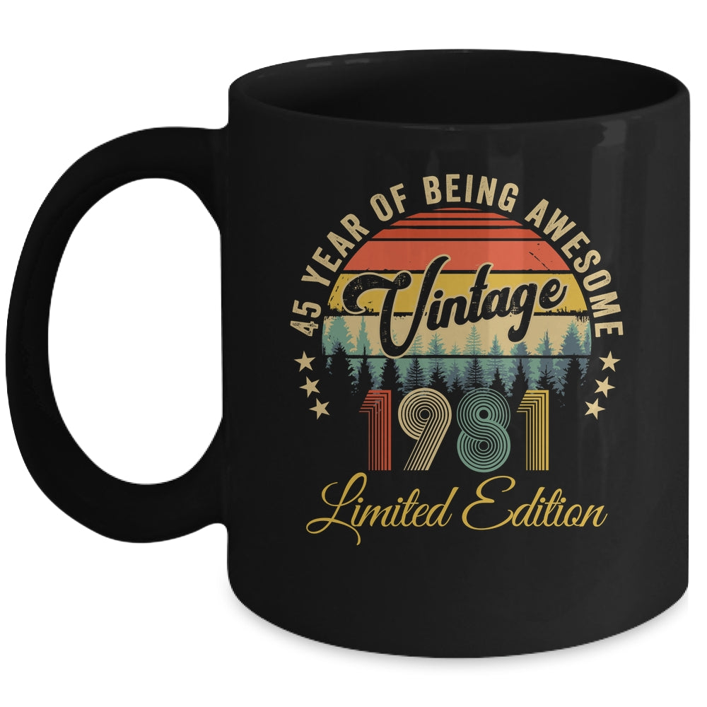 Vintage 1981 Limited Edition 45 Years Old 45th Birthday Mug | siriusteestore