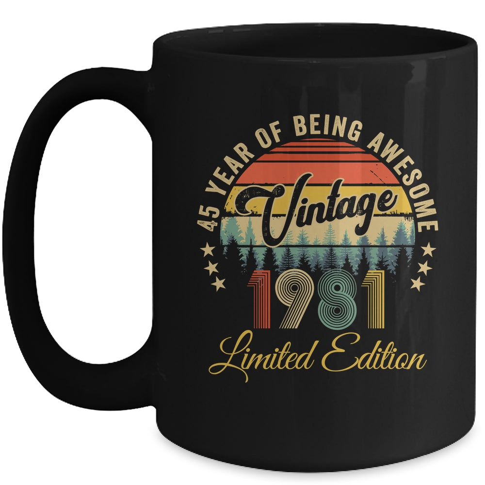 Vintage 1981 Limited Edition 45 Years Old 45th Birthday Mug | siriusteestore