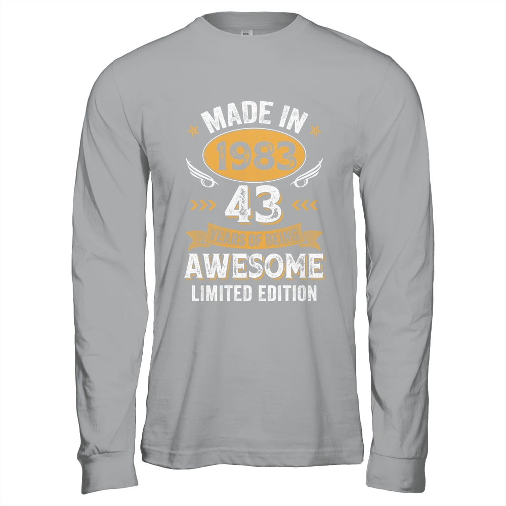 Vintage 1983 43 Years Old Birthday 43rd Birthday Men Women Shirt & Hoodie | siriusteestore