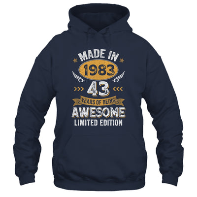 Vintage 1983 43 Years Old Birthday 43rd Birthday Men Women Shirt & Hoodie | siriusteestore