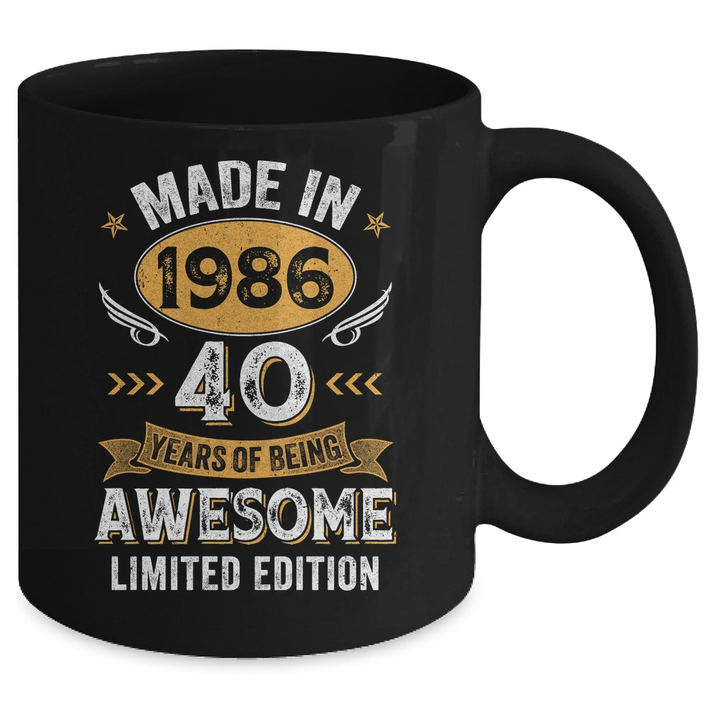 Vintage 1986 40 Years Old Birthday 40th Birthday Men Women Mug | siriusteestore