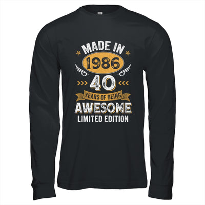 Vintage 1986 40 Years Old Birthday 40th Birthday Men Women Shirt & Hoodie | siriusteestore