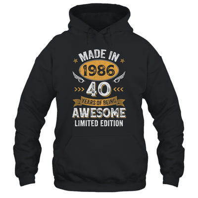 Vintage 1986 40 Years Old Birthday 40th Birthday Men Women Shirt & Hoodie | siriusteestore