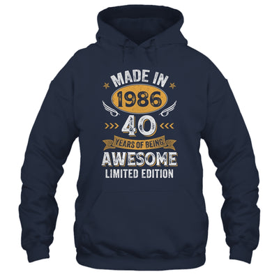 Vintage 1986 40 Years Old Birthday 40th Birthday Men Women Shirt & Hoodie | siriusteestore