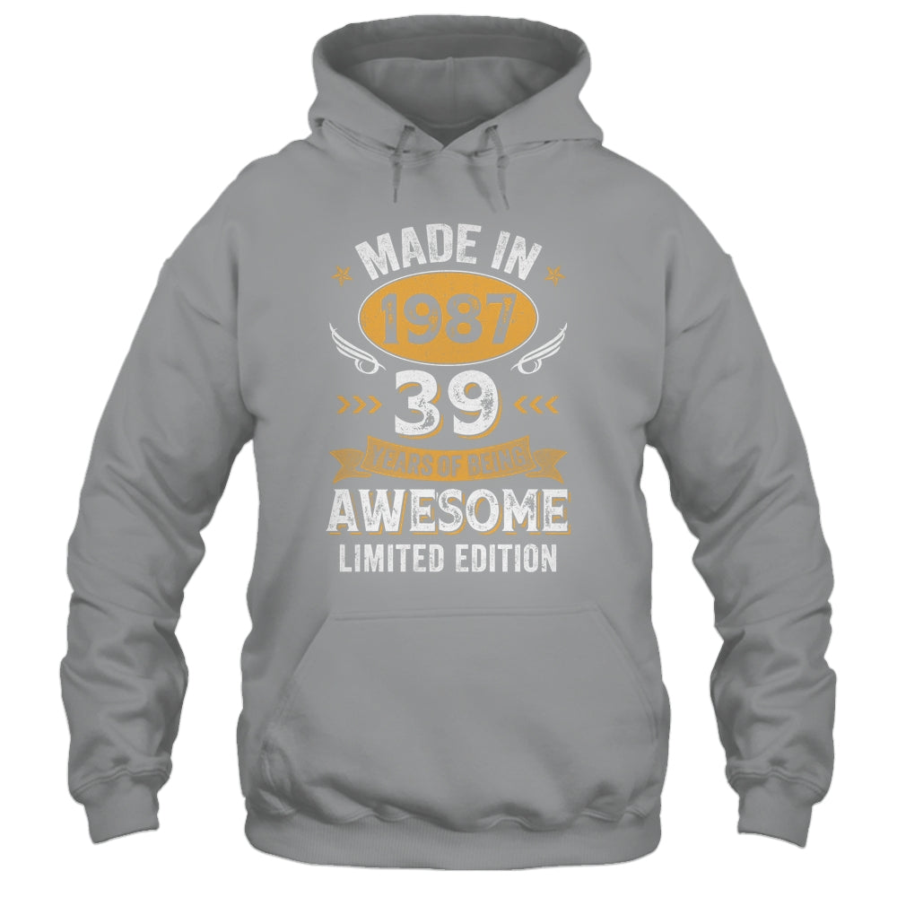 Vintage 1987 39 Years Old Birthday 39th Birthday Men Women Shirt & Hoodie | siriusteestore