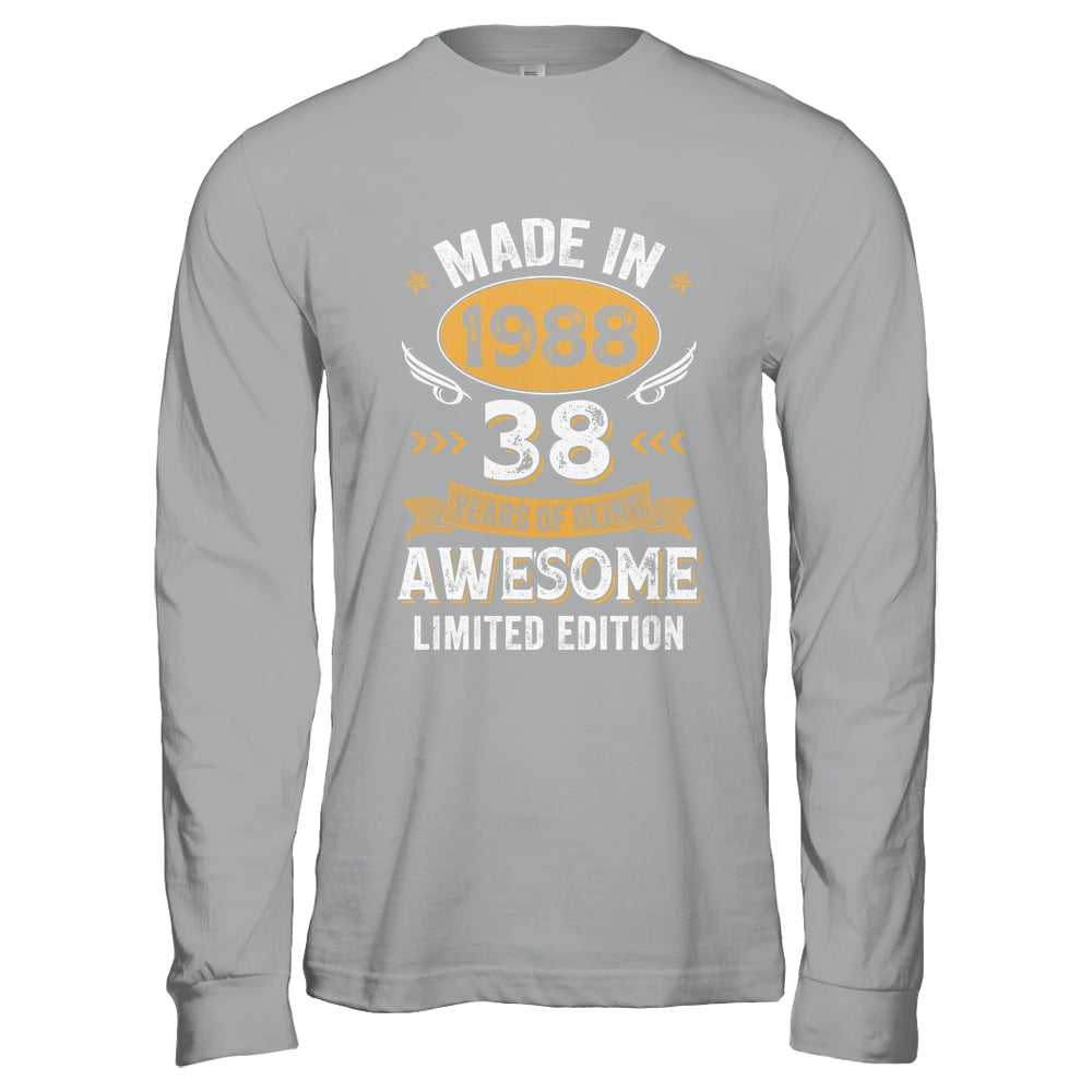 Vintage 1988 38 Years Old Birthday 38th Birthday Men Women Shirt & Hoodie | siriusteestore