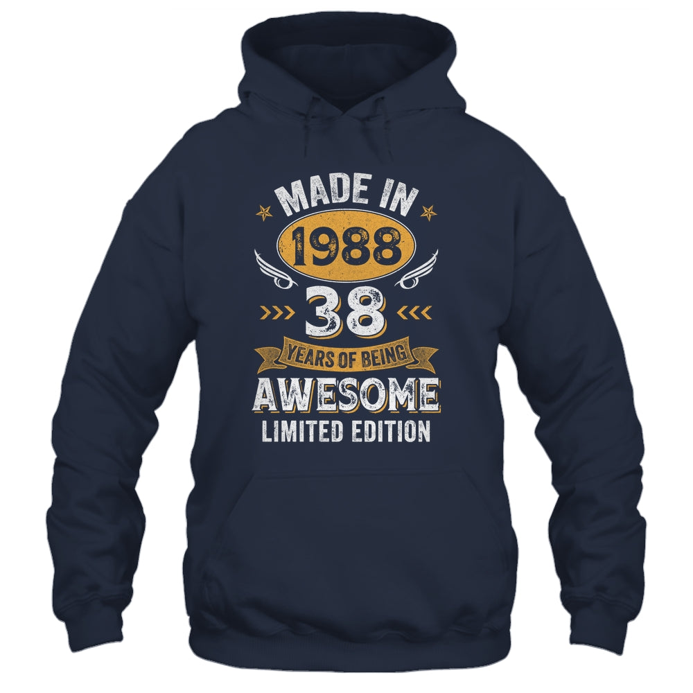 Vintage 1988 38 Years Old Birthday 38th Birthday Men Women Shirt & Hoodie | siriusteestore
