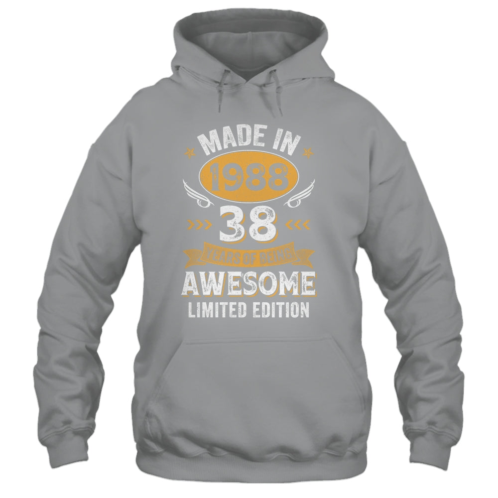Vintage 1988 38 Years Old Birthday 38th Birthday Men Women Shirt & Hoodie | siriusteestore