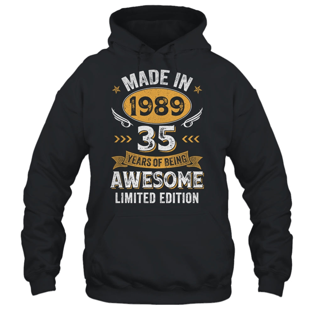 Vintage 1989 35 Years Old 35th Birthday For Men Women Shirt