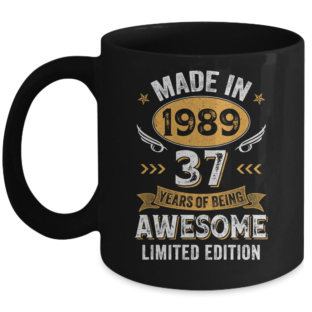 Vintage 1989 37 Years Old Birthday 37th Birthday Men Women Mug | siriusteestore