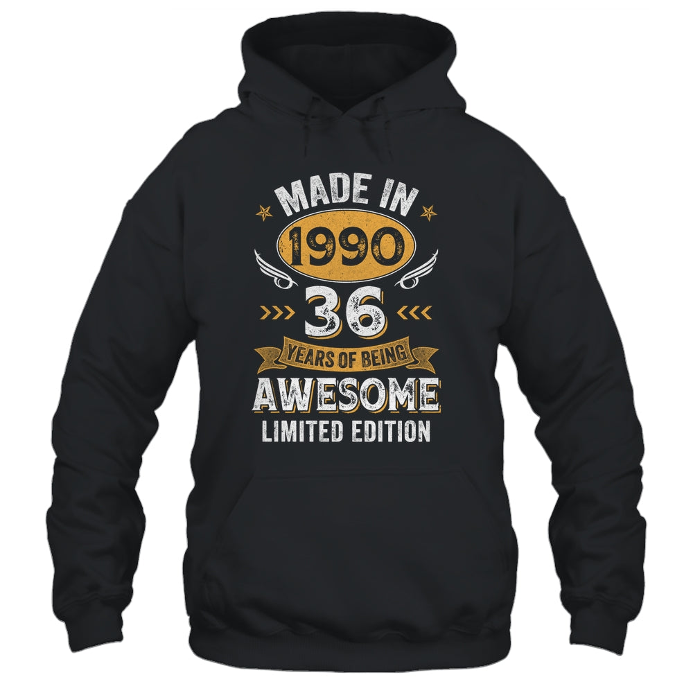 Vintage 1990 36 Years Old Birthday 36th Birthday Men Women Shirt & Hoodie | siriusteestore