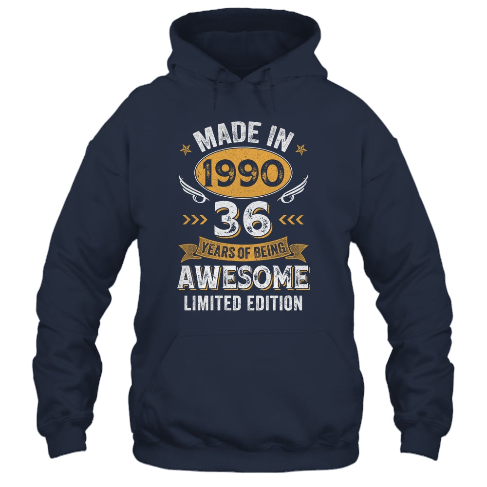 Vintage 1990 36 Years Old Birthday 36th Birthday Men Women Shirt & Hoodie | siriusteestore