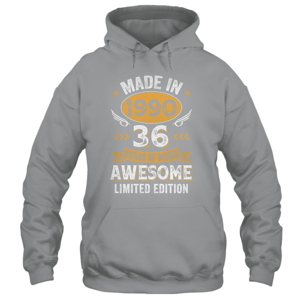 Vintage 1990 36 Years Old Birthday 36th Birthday Men Women Shirt & Hoodie | siriusteestore