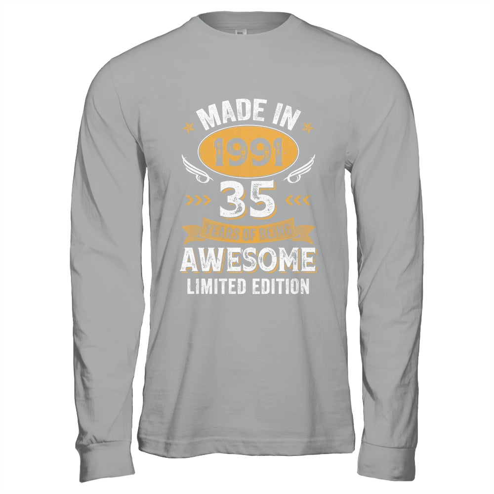 Vintage 1991 35 Years Old Birthday 35th Birthday Men Women Shirt & Hoodie | siriusteestore