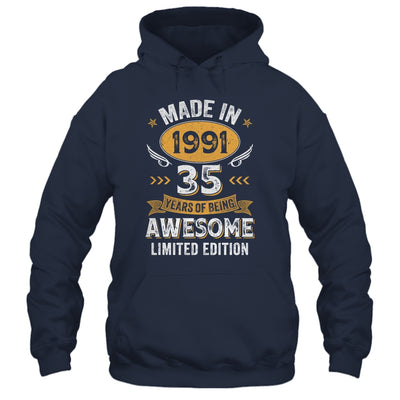 Vintage 1991 35 Years Old Birthday 35th Birthday Men Women Shirt & Hoodie | siriusteestore