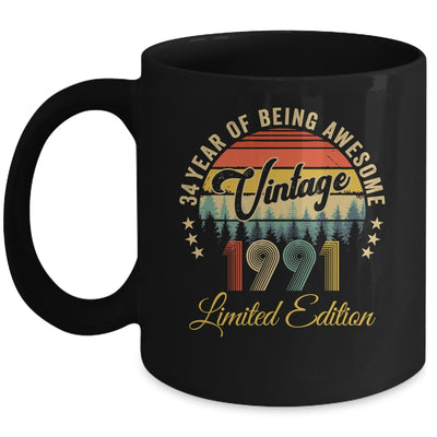 Vintage 1991 Limited Edition 34 Year Old 34th Birthday Mug | siriusteestore